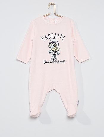 Pyjama velours 'Schtroumpfette'
