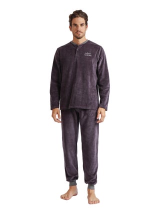 Pyjama velours tenue d'intérieur pantalon et haut Home