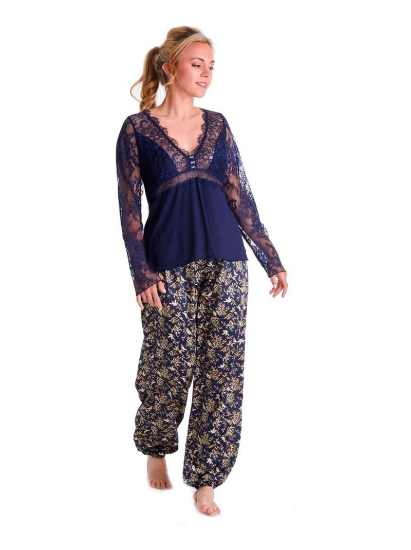 Pyjama VERVEINE - Brigitte Bardot Lingerie Bleu - Kiabi