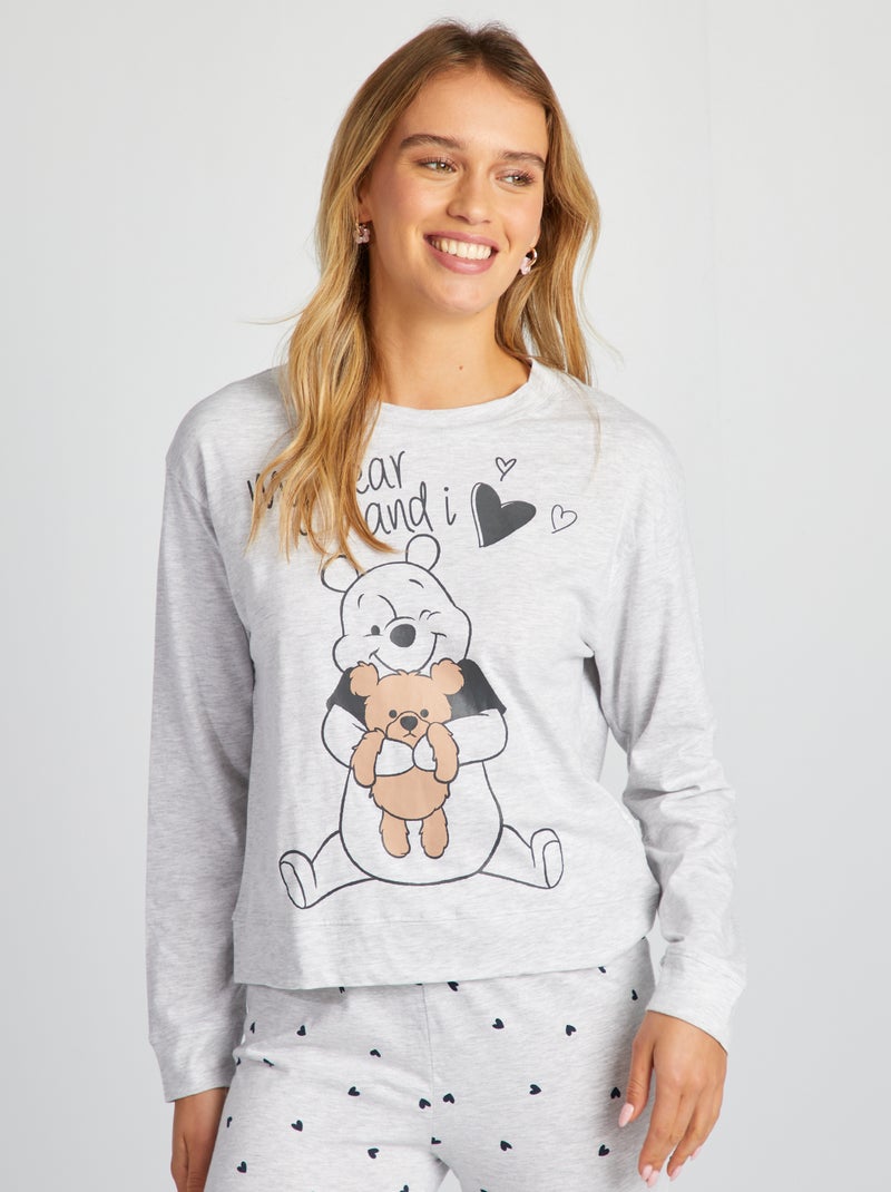 Pyjama 'Winnie' 'Disney' t-shirt + pantalon - 2 pièces Gris - Kiabi