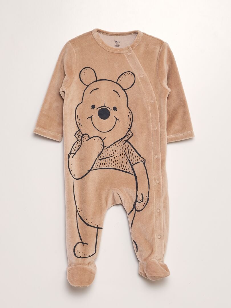 Pyjama 'Winnie' dors-bien en velours Marron - Kiabi