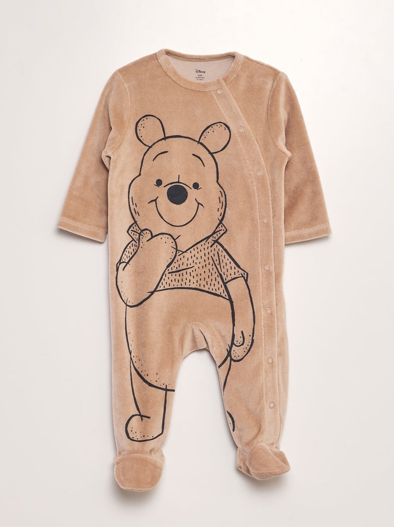 Pyjama 'Winnie' dors-bien en velours Marron - Kiabi