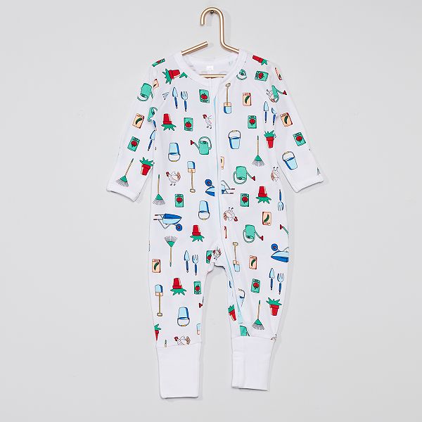 Pyjama Zippe Dim Baby Bebe Garcon Blanc Kiabi 15 00