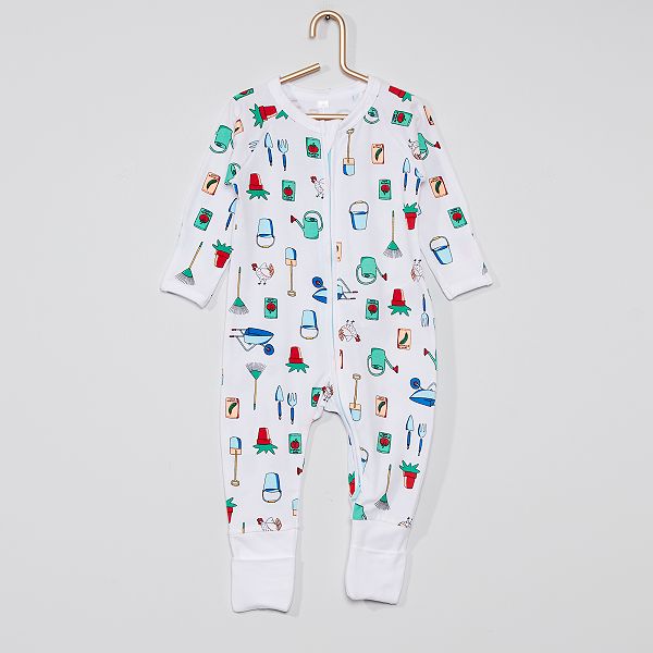 Pyjama Zippe Dim Baby Bebe Garcon Blanc Kiabi 15 00