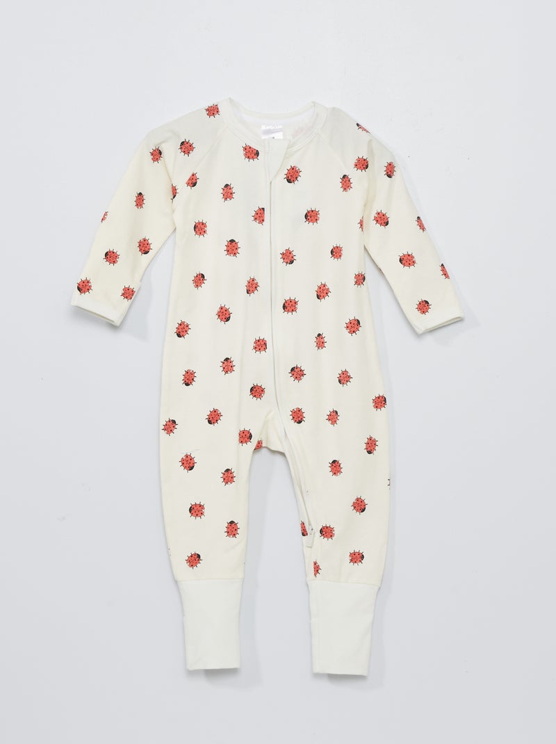 Pyjama zippé 'DIM Baby' Blanc 'coccinelle' - Kiabi
