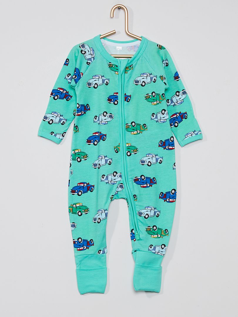 Pyjama Bébé KISLOVE - Manches Longues, Fermeture éclair Intégrale, Avec Pieds Et Gants (0-12 Mois, 100% Coton)