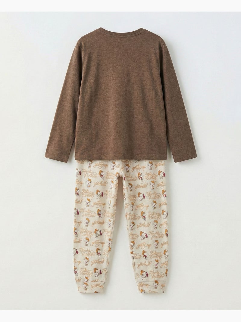 Pyjamas à manches longues PEANUTS Country Club pour garçons Marron chocolat - Kiabi