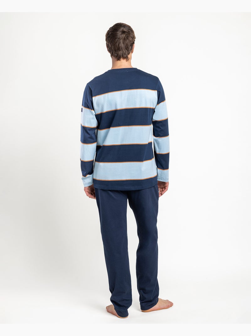 Pyjamas de style de vie à manches longues pour hommes ADMAS Bleu marine - Kiabi