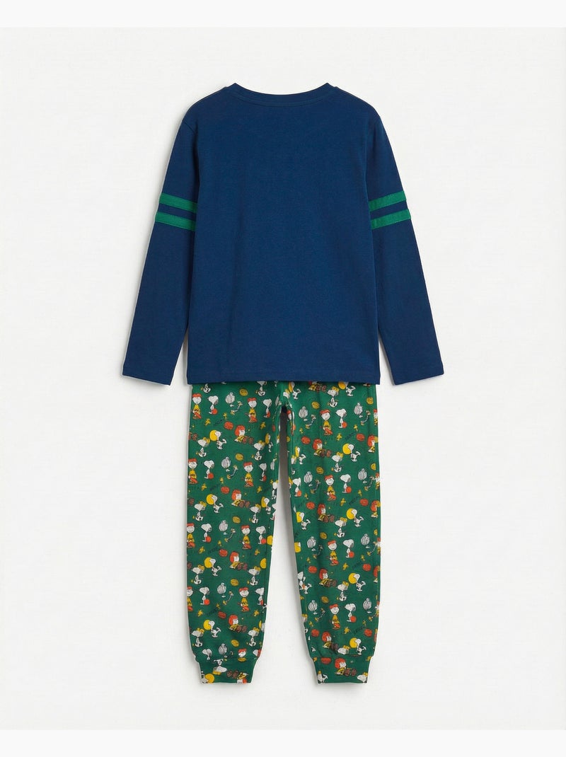 Pyjamas d'hiver à manches longues PEANUTS pour garçons Bleu marine - Kiabi