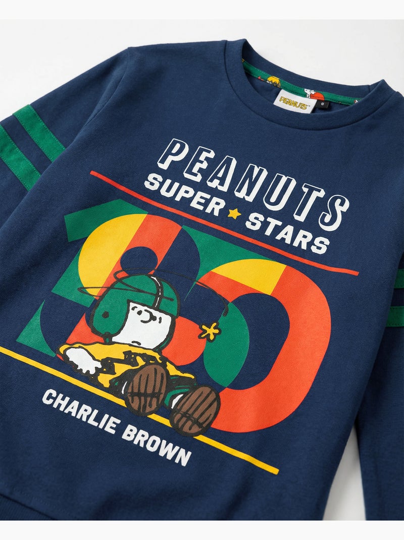 Pyjamas d'hiver à manches longues PEANUTS pour garçons Bleu marine - Kiabi