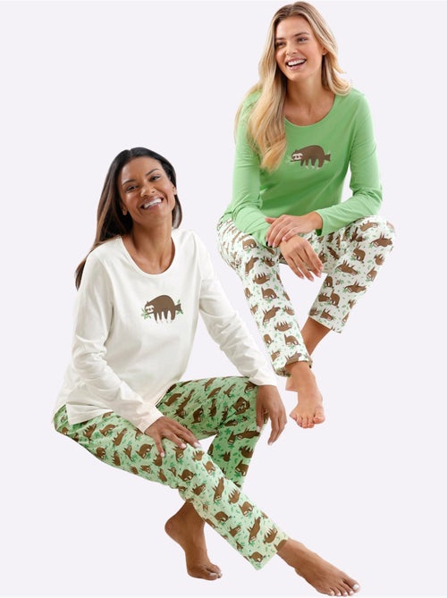 Pyjamas Jersey Fin - Taille Standard - Witt - Lot de 2 - Kiabi