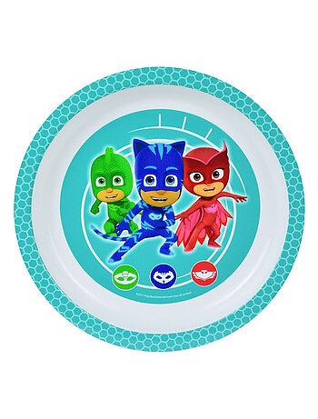 Pyjamasques ensemble repas incluant 1 verre 220 ml, 1 assiette et 1 bol micro-ondables pour enfant
