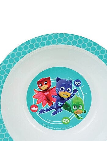 Pyjamasques ensemble repas incluant 1 verre 220 ml, 1 assiette et 1 bol micro-ondables pour enfant