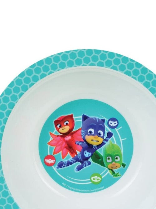 Pyjamasques ensemble repas incluant 1 verre 220 ml, 1 assiette et 1 bol micro-ondables pour enfant - Kiabi