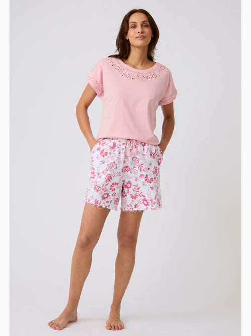 Pyjashort broderie anglaise - Damart - Kiabi Pyjashort broderie anglaise - Damart - Kiabi