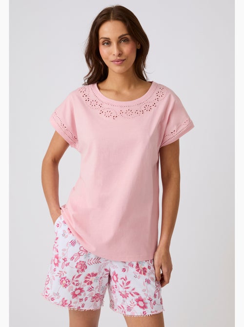Pyjashort broderie anglaise - Damart - Kiabi Pyjashort broderie anglaise - Damart - Kiabi