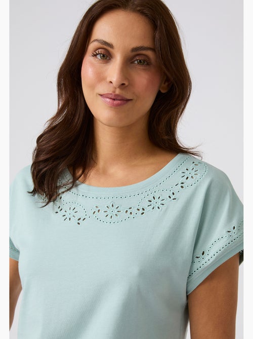 Pyjashort broderie anglaise - Damart - Kiabi