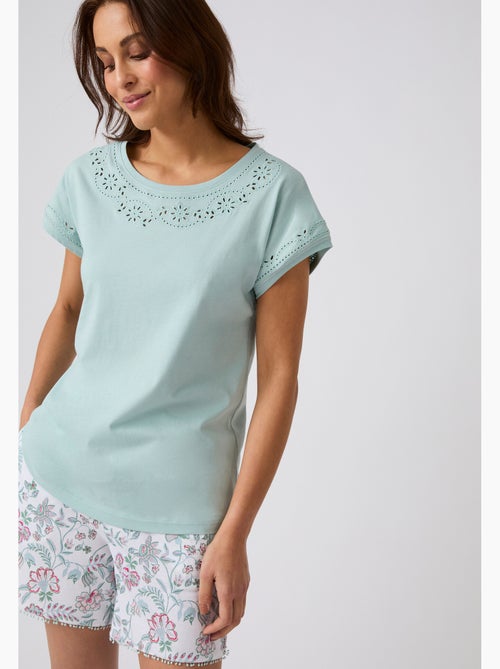 Pyjashort broderie anglaise - Damart - Kiabi