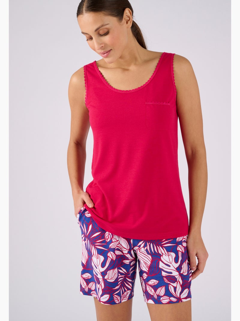 Pyjashort Climatyl en maille jersey - Damart Rose fushia - Kiabi