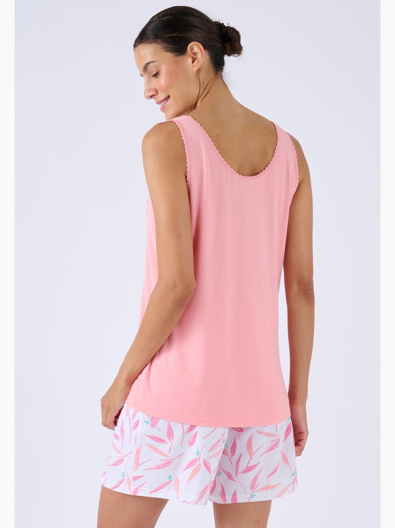 Pyjashort Climatyl en maille jersey - Damart Rose pastel - Kiabi