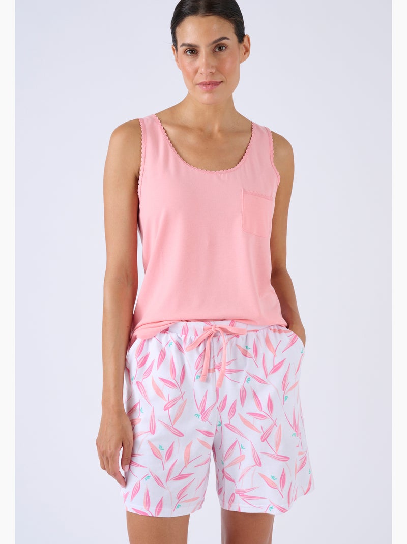 Pyjashort Climatyl en maille jersey - Damart Rose pastel - Kiabi