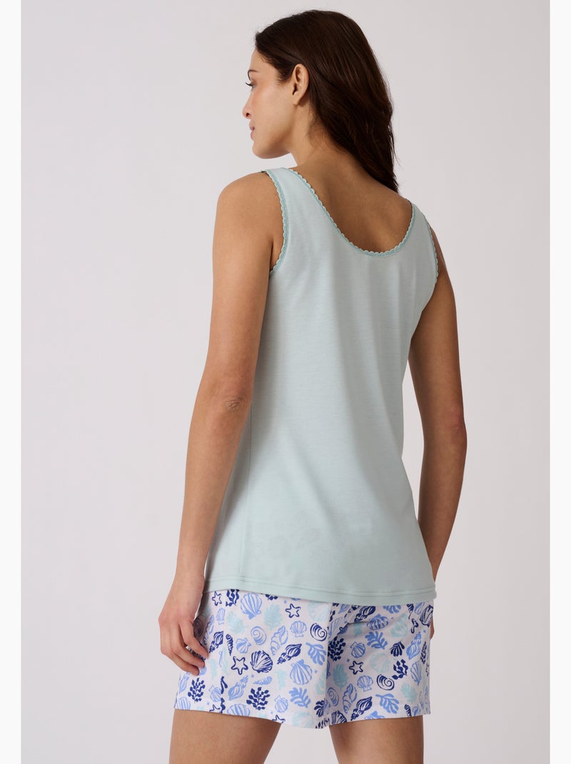 Pyjashort Climatyl en maille jersey - Damart Vert pastel - Kiabi