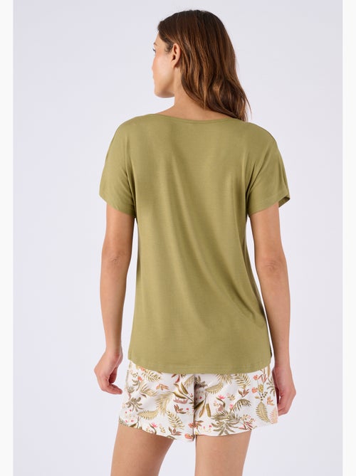 Pyjashort col dentelle - Damart - Kiabi