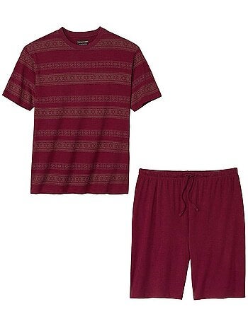 Pyjashort Col Rond Bordeaux - ATLAS FOR MEN