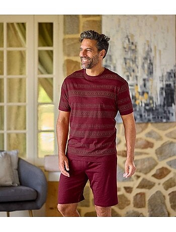 Pyjashort col rond bordeaux - atlas for men