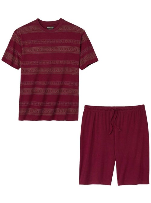 Pyjashort Col Rond Bordeaux  - ATLAS FOR MEN - Kiabi