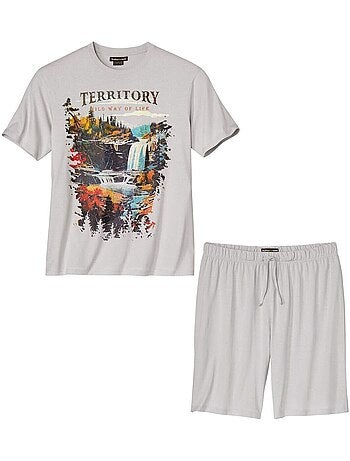 Pyjashort Col Rond Nature Authentique - ATLAS FOR MEN