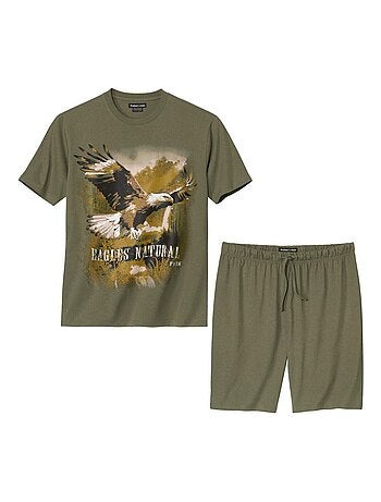 Pyjashort Coton Imprimé Motif Aigle - ATLAS FOR MEN