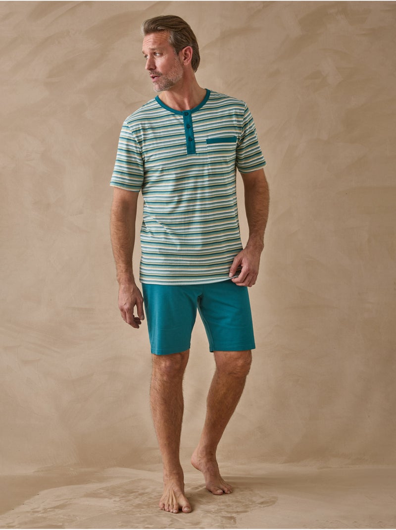 Pyjashort en jersey 100% coton - DAXON Vert - Kiabi