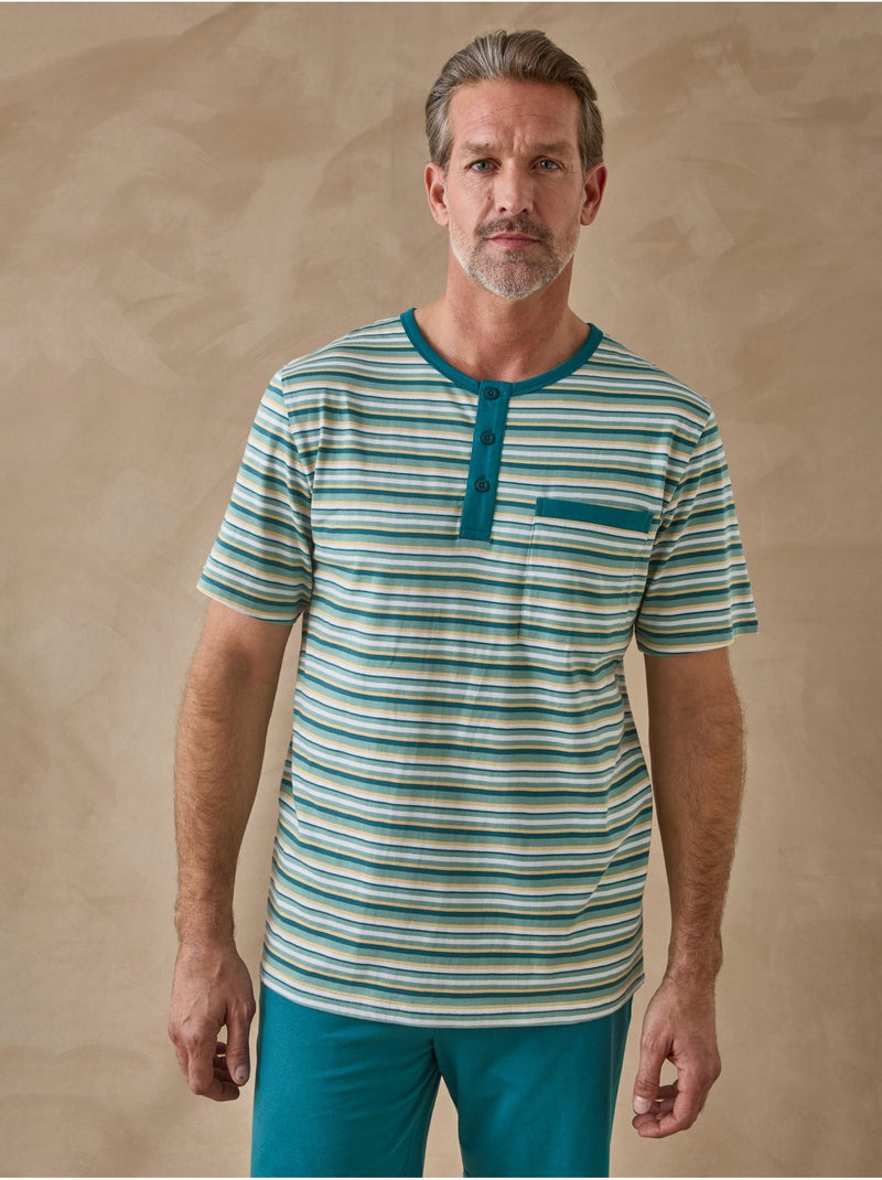Pyjashort en jersey 100% coton - DAXON Vert - Kiabi