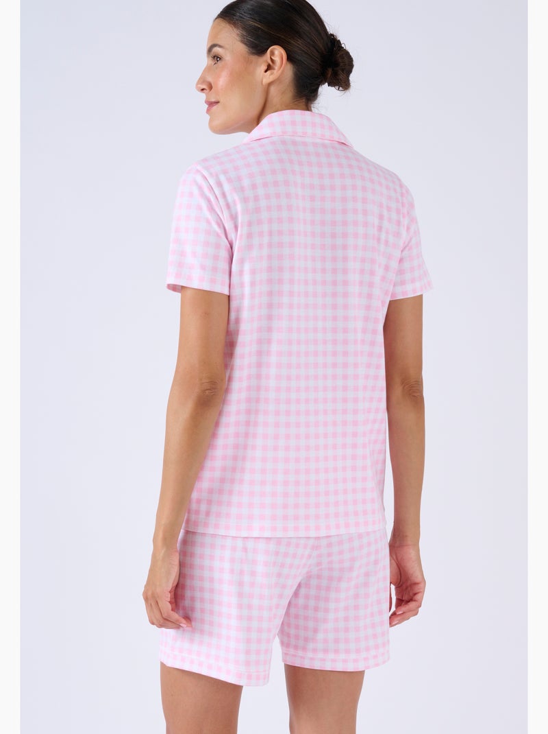 Pyjashort en maille jersey - Damart Rose - Kiabi