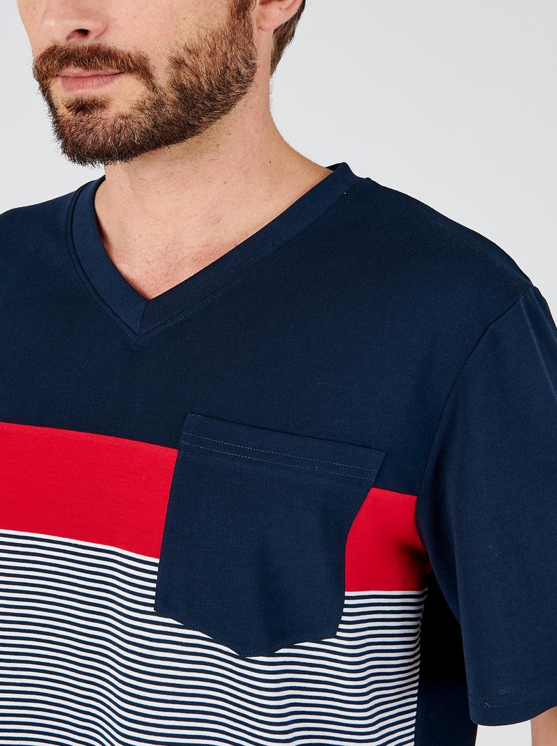 Pyjashort en maille jersey Climatyl - Damart Bleu marine - Kiabi