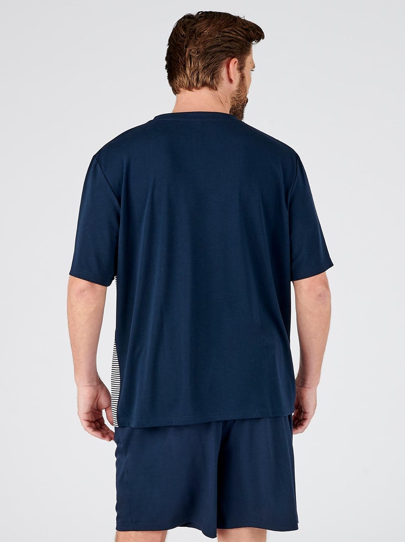 Pyjashort en maille jersey Climatyl - Damart Bleu marine - Kiabi