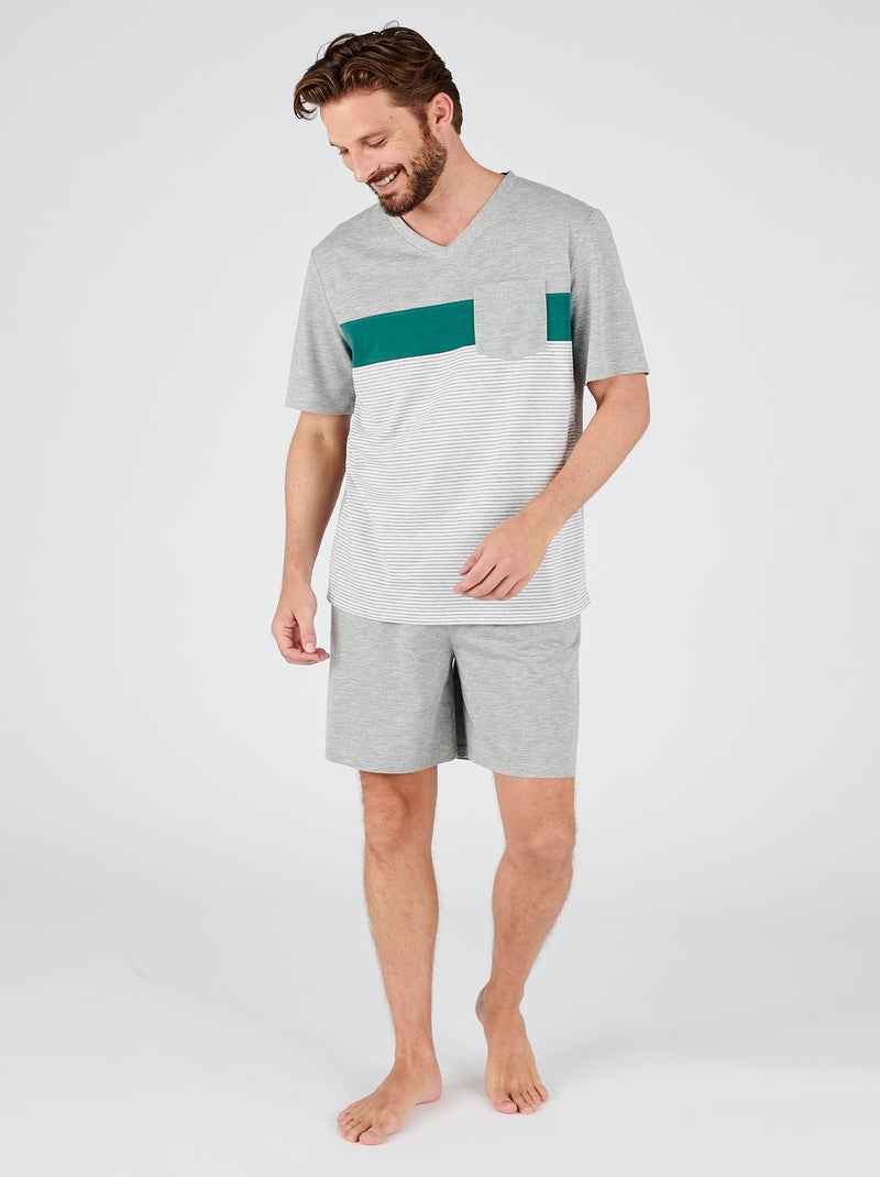 Pyjashort en maille jersey Climatyl - Damart Gris - Kiabi
