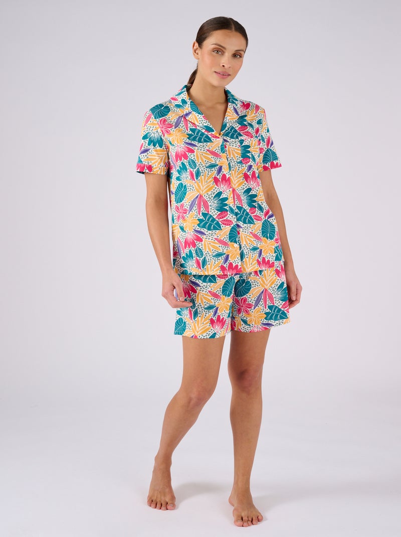 Pyjashort en maille jersey pur coton - Damart Bleu - Kiabi