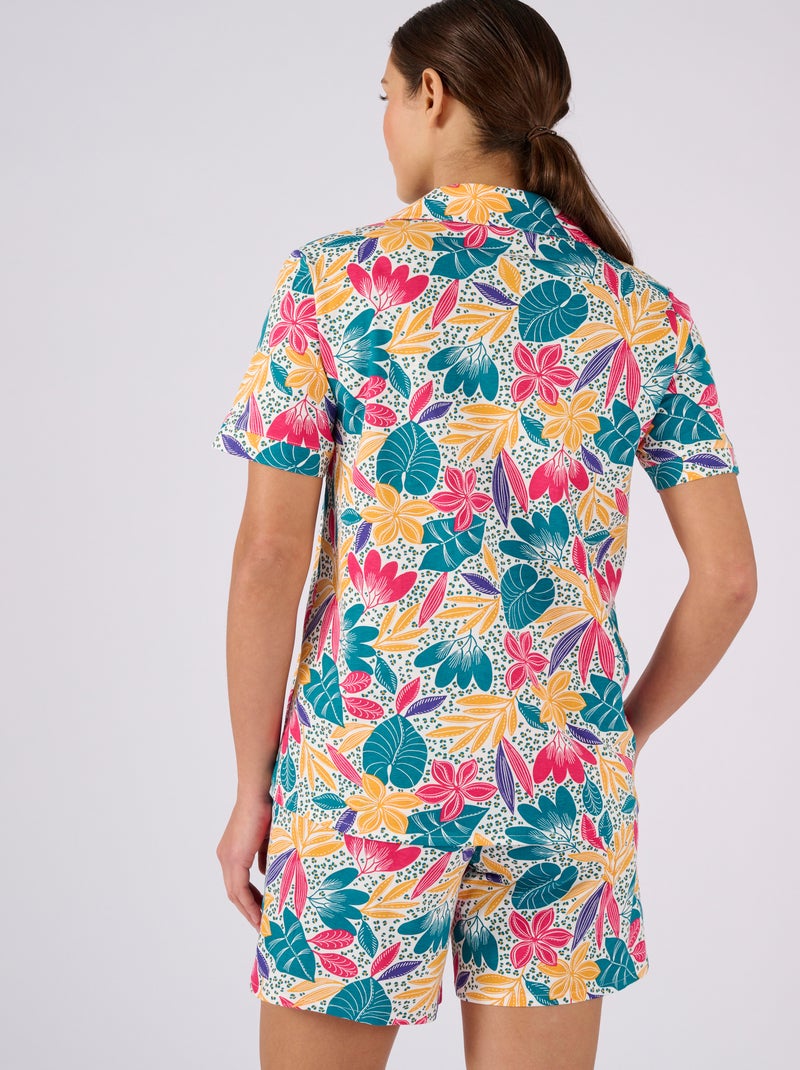 Pyjashort en maille jersey pur coton - Damart Bleu - Kiabi