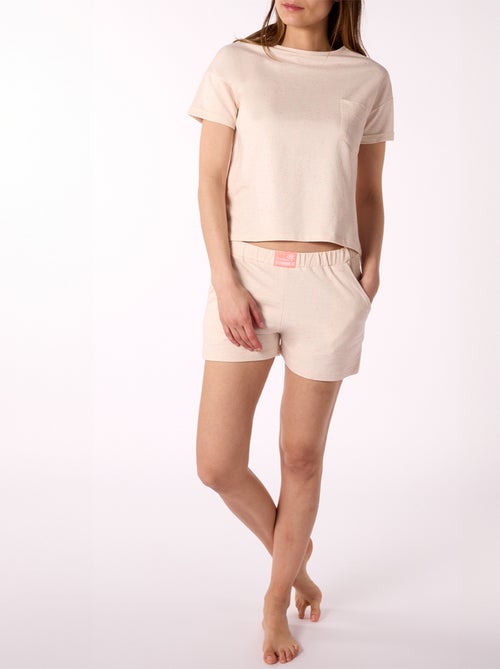 Pyjashort ENDLESS beige - MELISSA BROWN - Kiabi Pyjashort ENDLESS beige - MELISSA BROWN - Kiabi