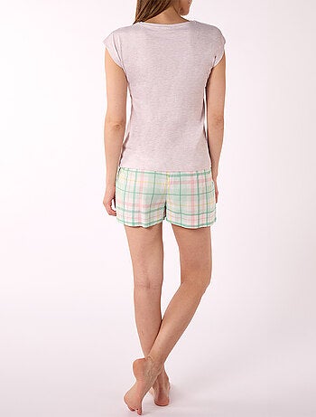 Pyjashort ENDLESS beige chiné - MELISSA BROWN