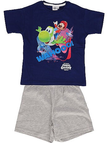Pyjashort enfant manches courtes Mario Yoshi - marine