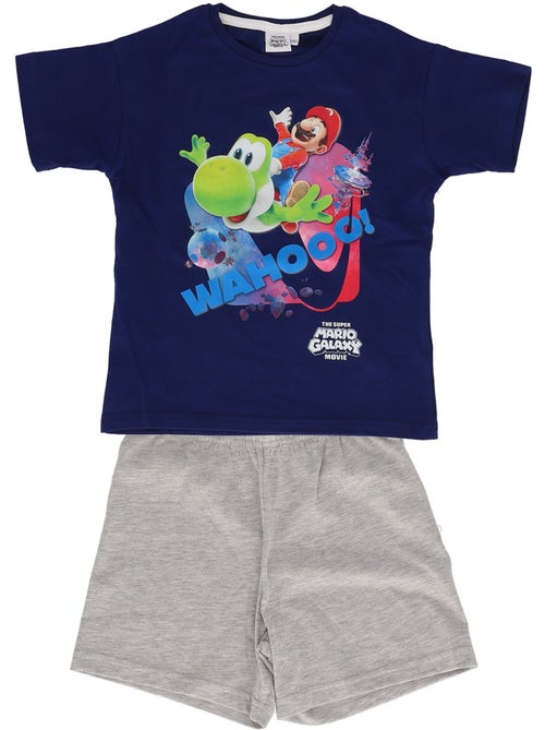 Pyjashort enfant manches courtes Mario Yoshi - marine - Kiabi
