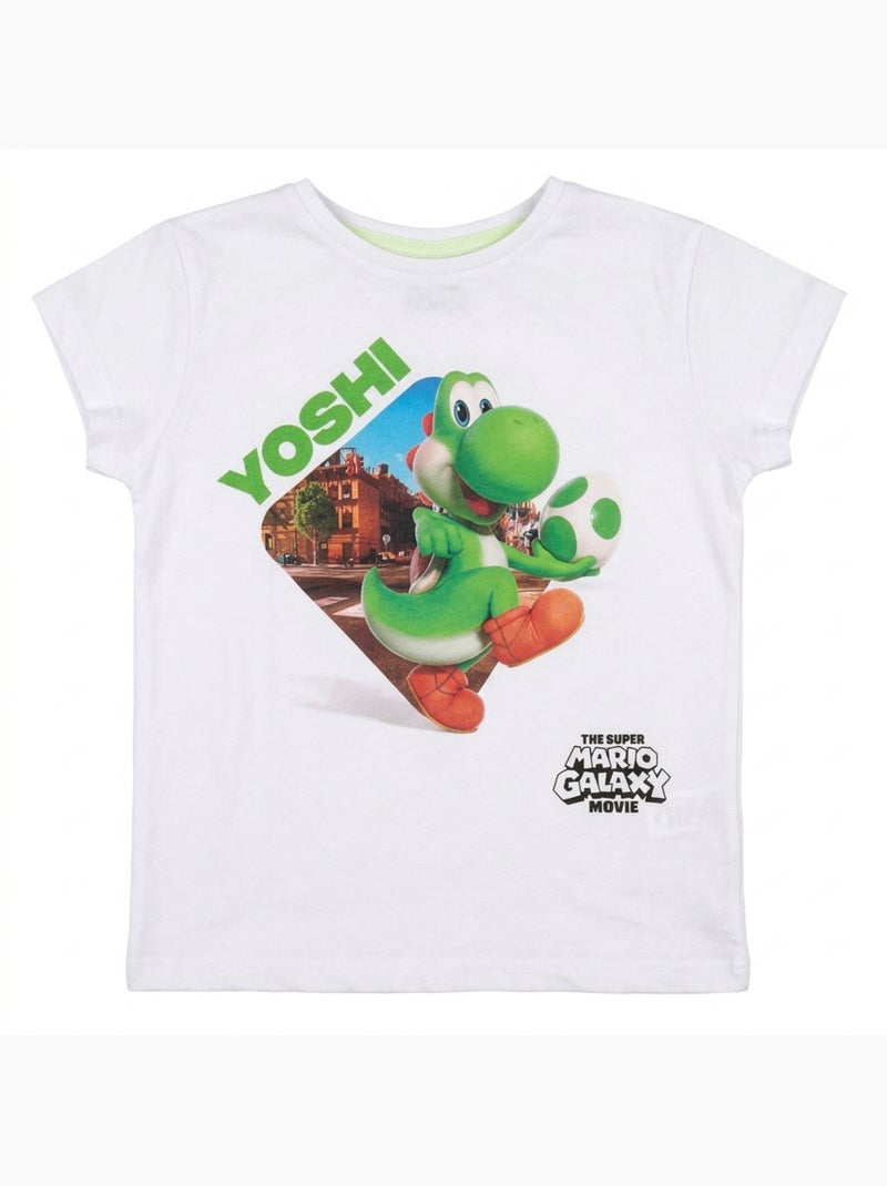 Pyjashort enfant manches courtes Yoshi - blanc Blanc - Kiabi