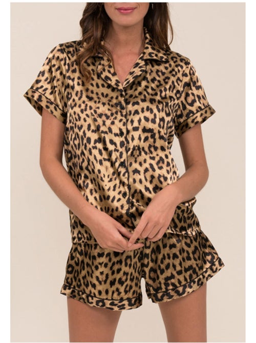 Pyjashort fluide en satin Kebello - Kiabi Pyjashort fluide en satin Kebello - Kiabi
