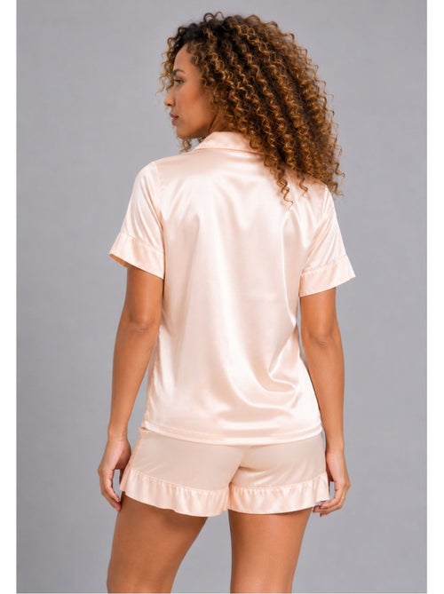 Pyjashort fluide en satin Kebello - Kiabi Pyjashort fluide en satin Kebello - Kiabi