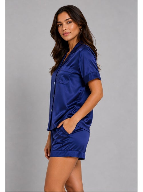 Pyjashort fluide en satin Kebello - Kiabi Pyjashort fluide en satin Kebello - Kiabi