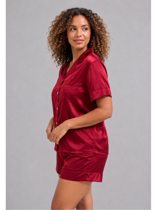 Pyjashort fluide en satin Kebello - Kiabi Pyjashort fluide en satin Kebello - Kiabi