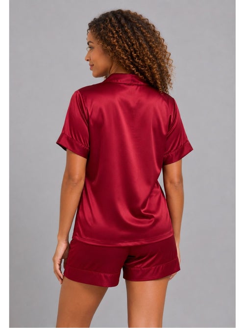 Pyjashort fluide en satin Kebello - Kiabi Pyjashort fluide en satin Kebello - Kiabi
